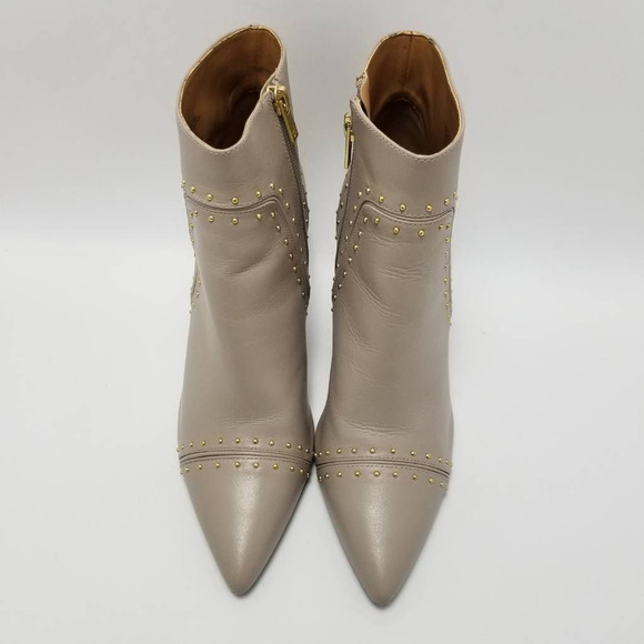 Calvin Klein Womens Grazia Ankle Boots Booties Beige Studded Pointed Toe 9.5 - Picture 6 of 12